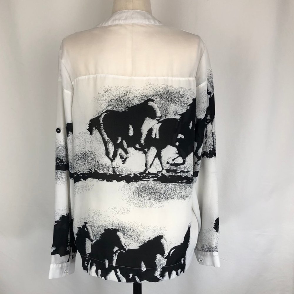 C.O.C. Galloping Horses Black and White Tunic - Picture 2 of 7